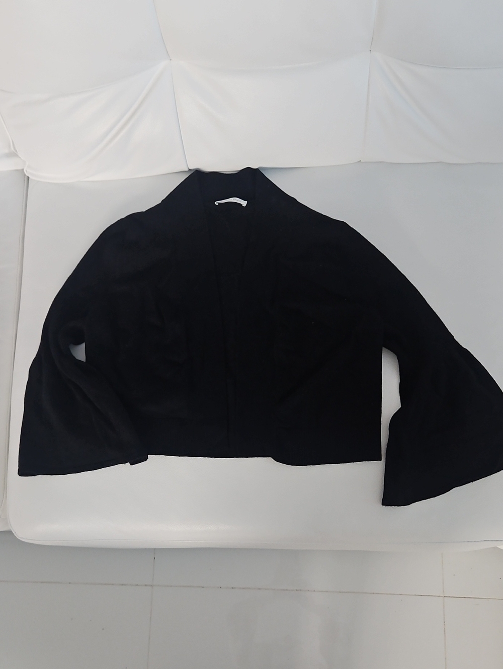 Calvin Klein Black Open-Front Cropped Shrug